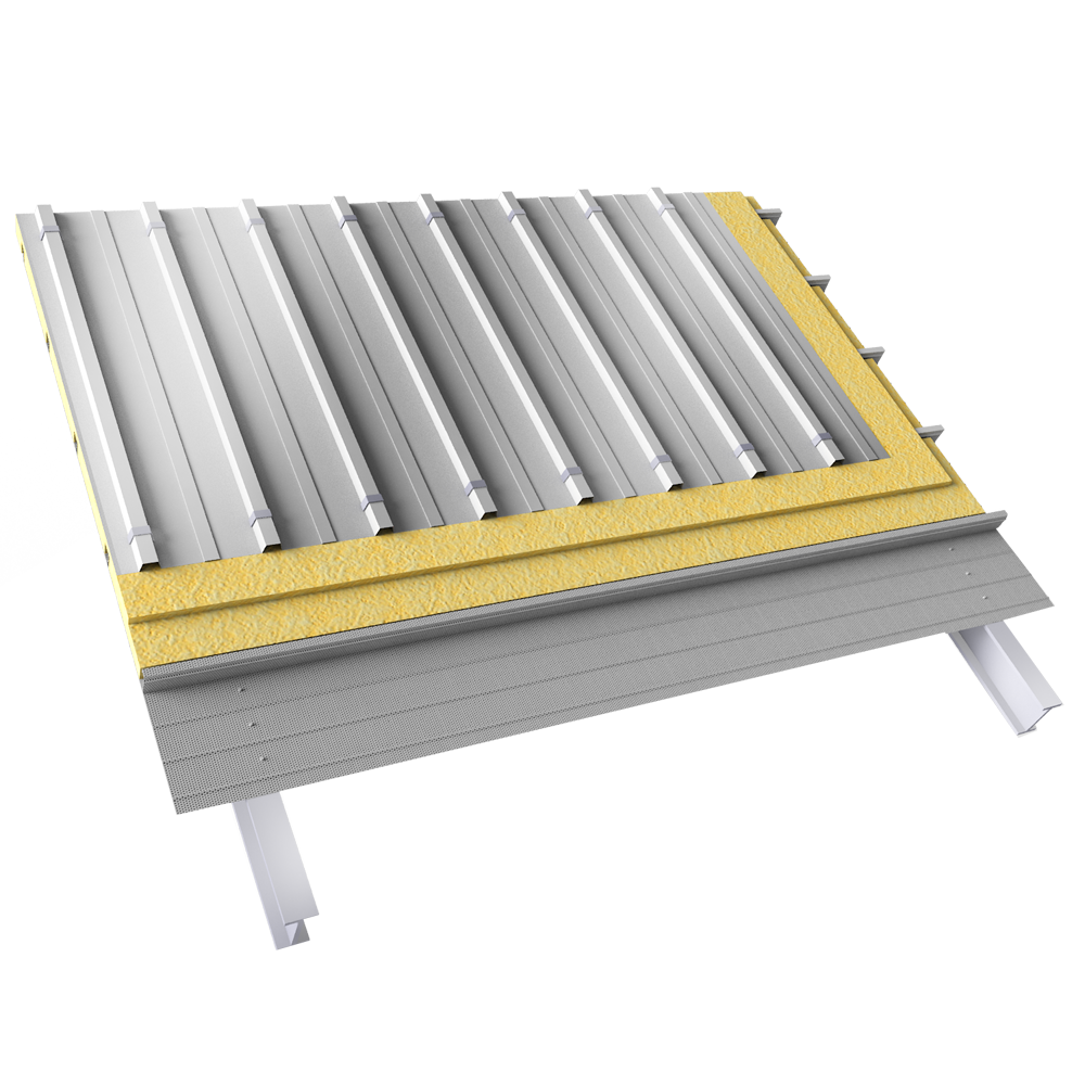 Couverture à trames croisées avec plateaux porteurs perforés ou crevés